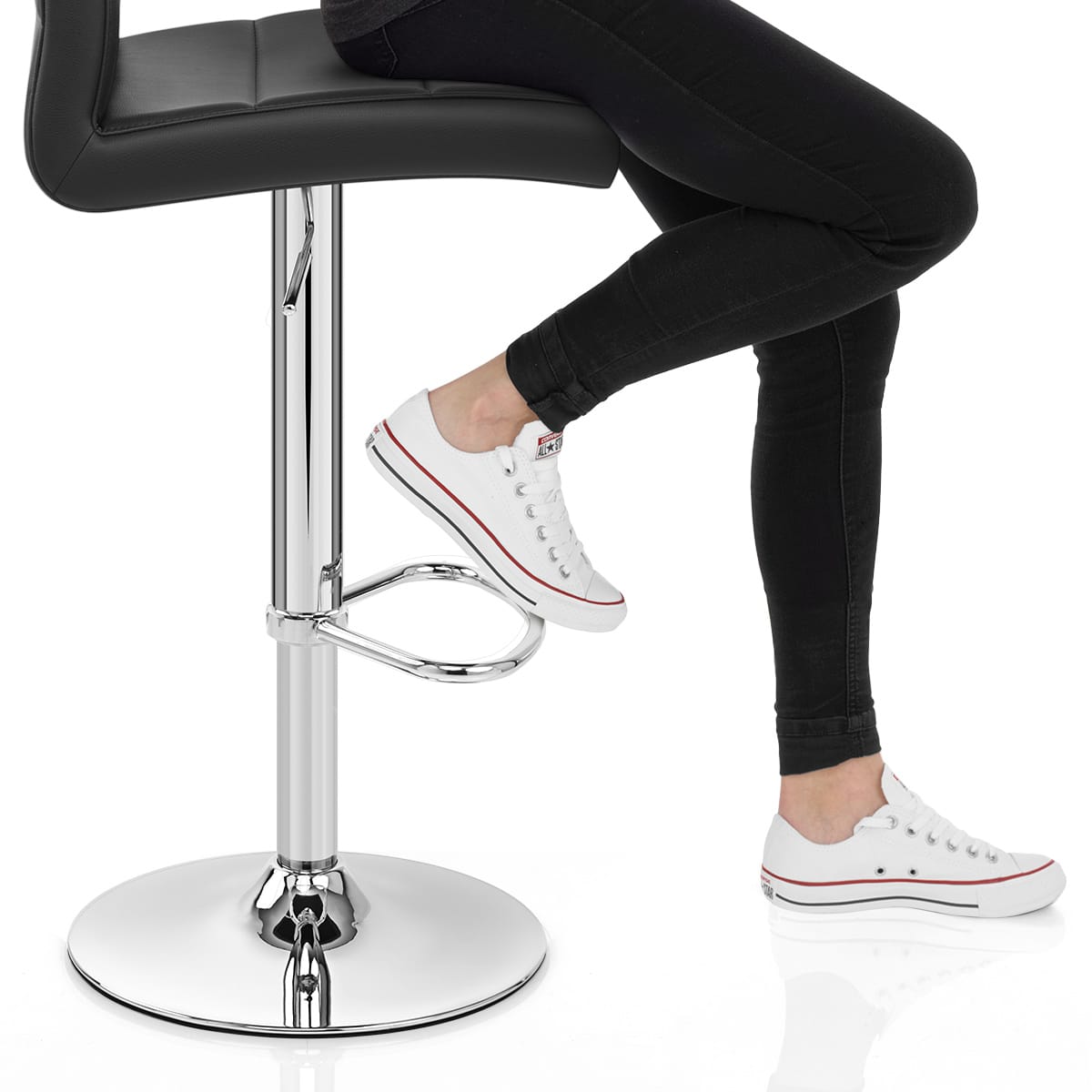 Chrome Breakfast Bar Stool Black Frame Image