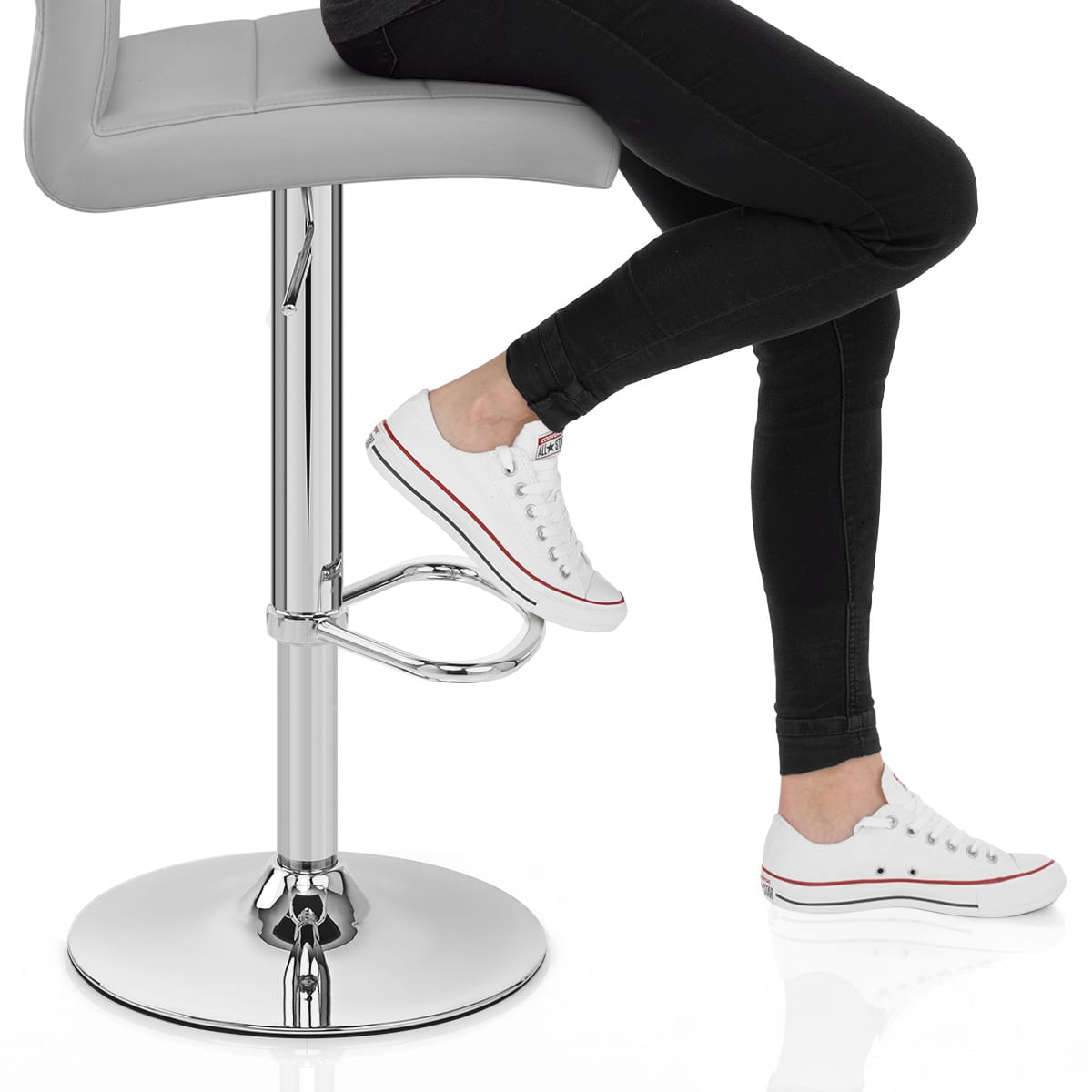 Chrome Breakfast Bar Stool Grey Frame Image