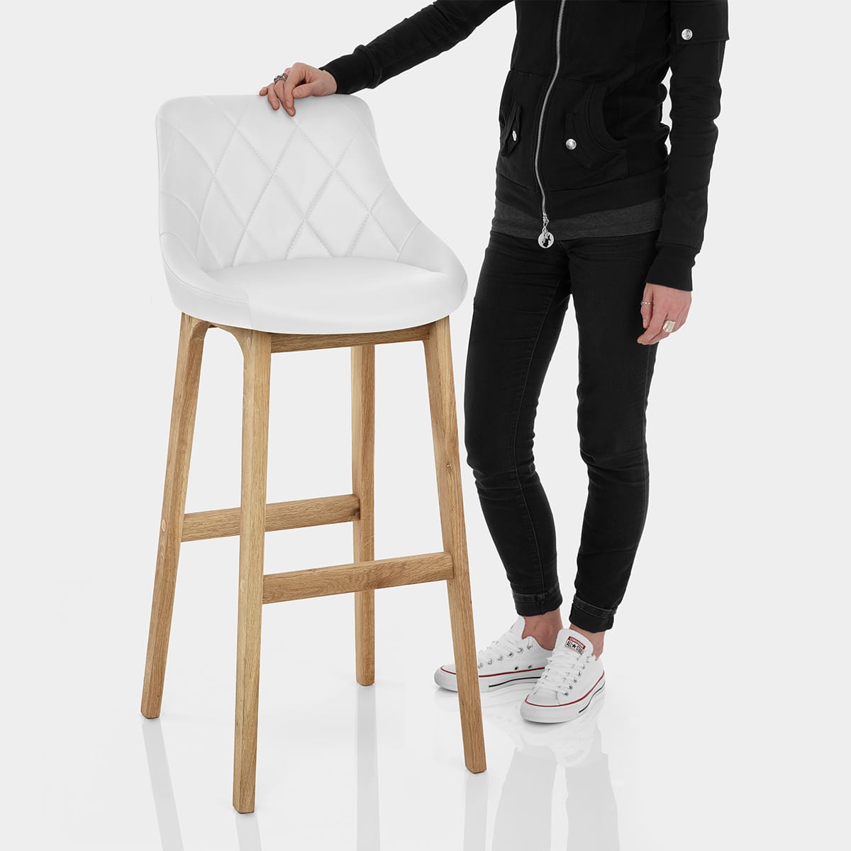 Breeze Wooden Stool White Features Image