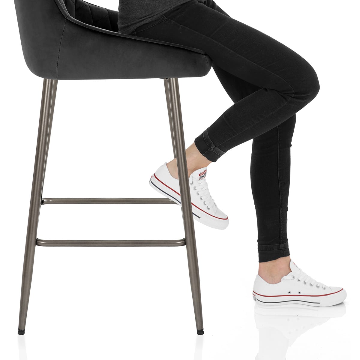 Brisbane Bar Stool Black Velvet Frame Image