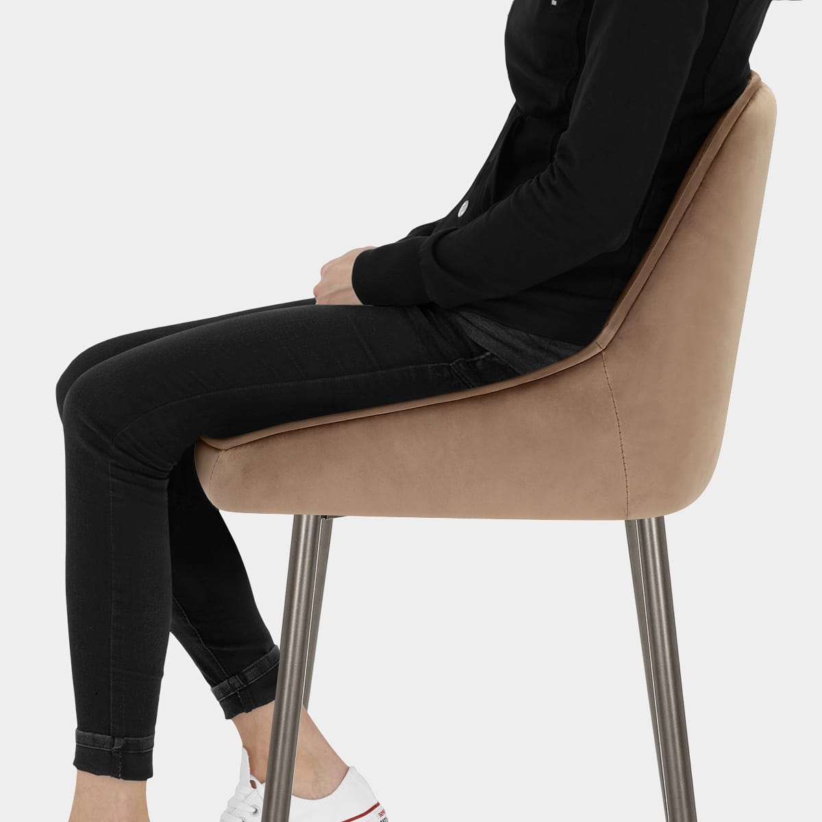 Brisbane Bar Stool Brown Velvet Seat Image