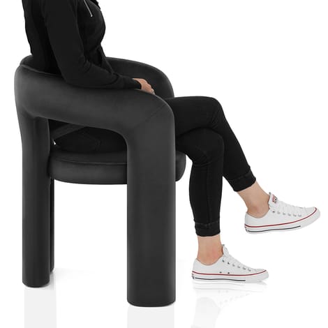 Bubble Chair Black Velvet Frame Image