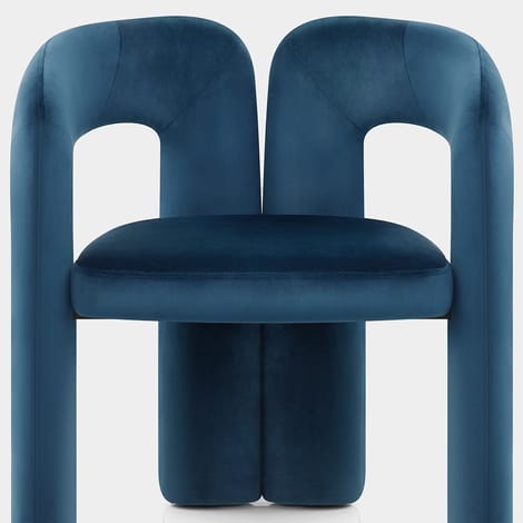 Bubble Chair Blue Velvet Seat Image