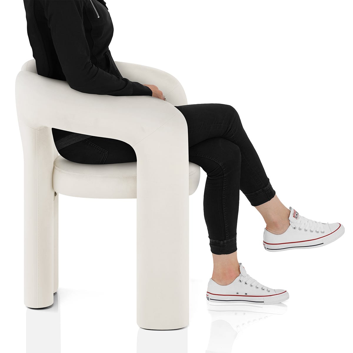 Bubble Chair Ivory Velvet Frame Image