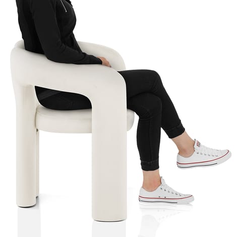 Bubble Chair Ivory Velvet Frame Image