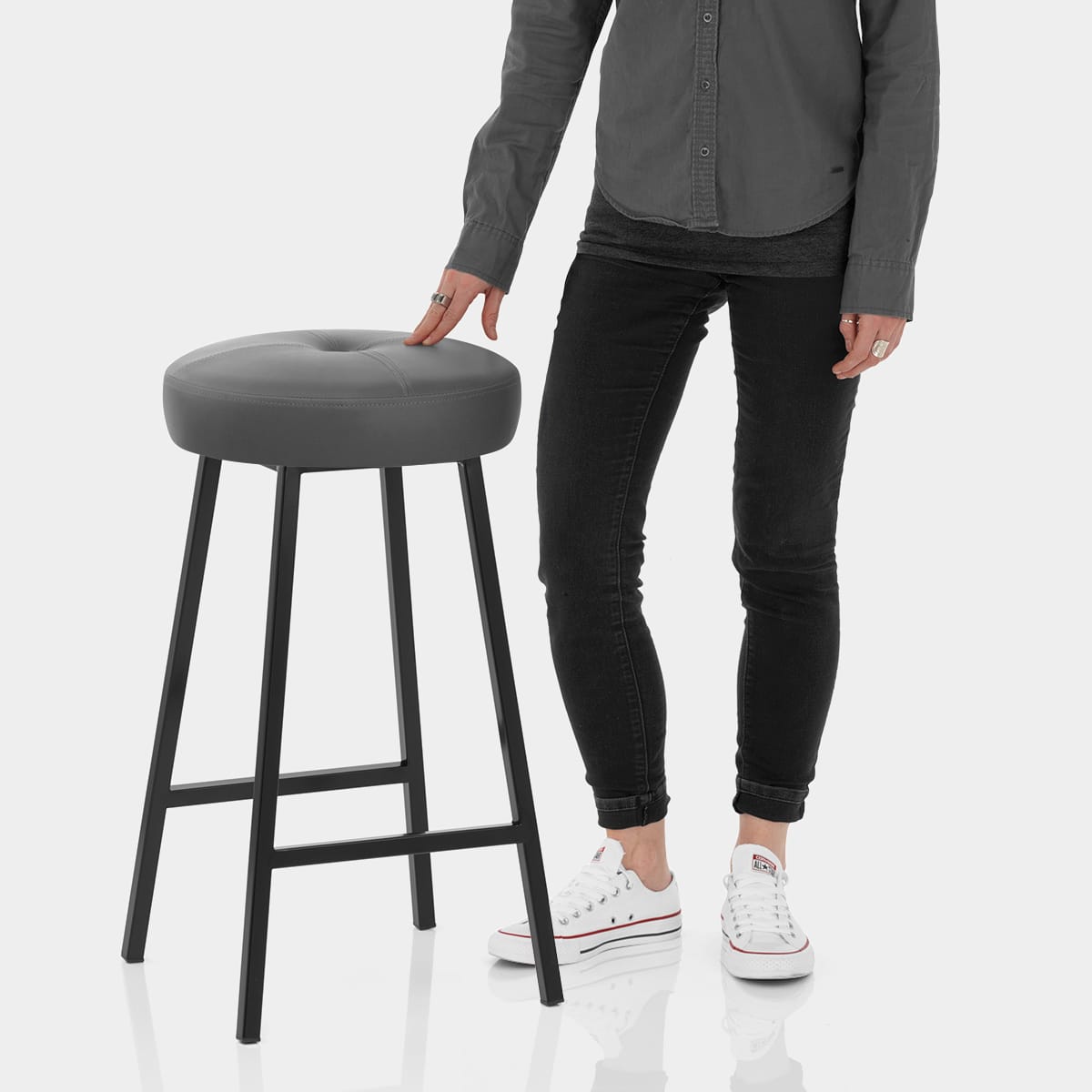 Buzz Bar Stool Grey Features Image