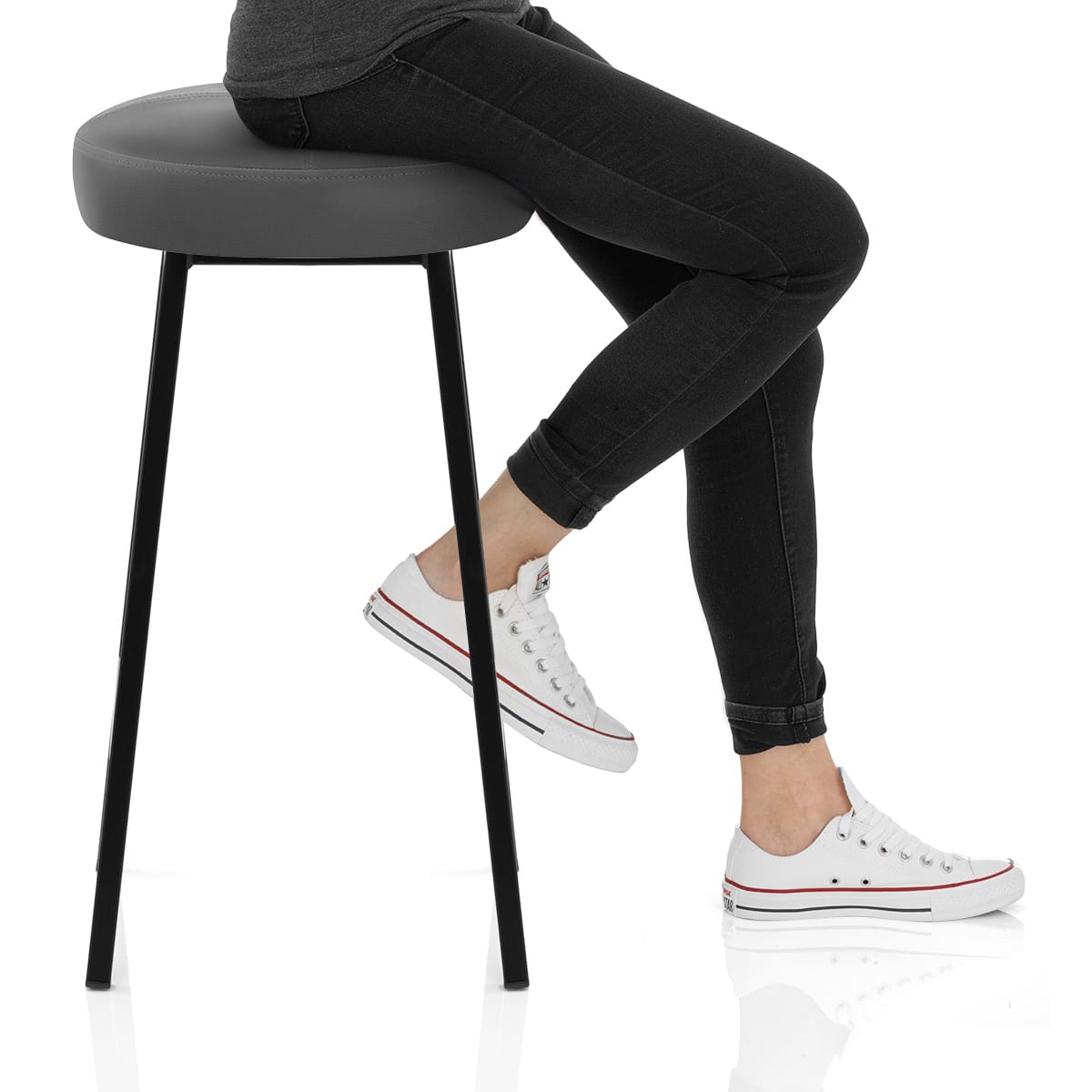 Buzz Bar Stool Grey Frame Image