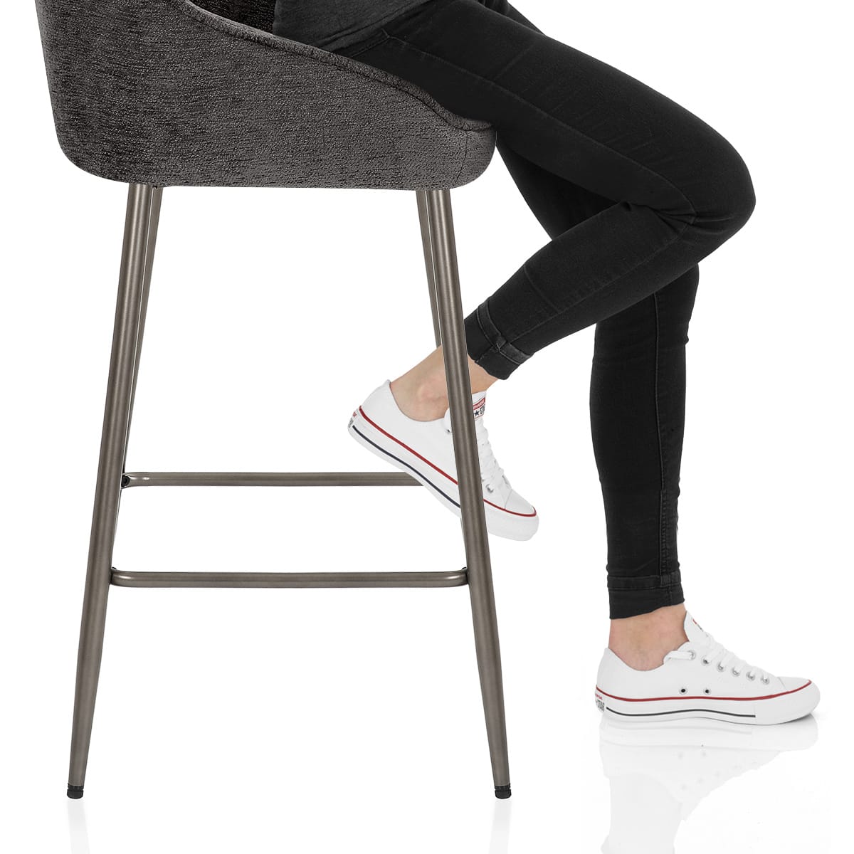 Cairns Bar Stool Charcoal Fabric Frame Image