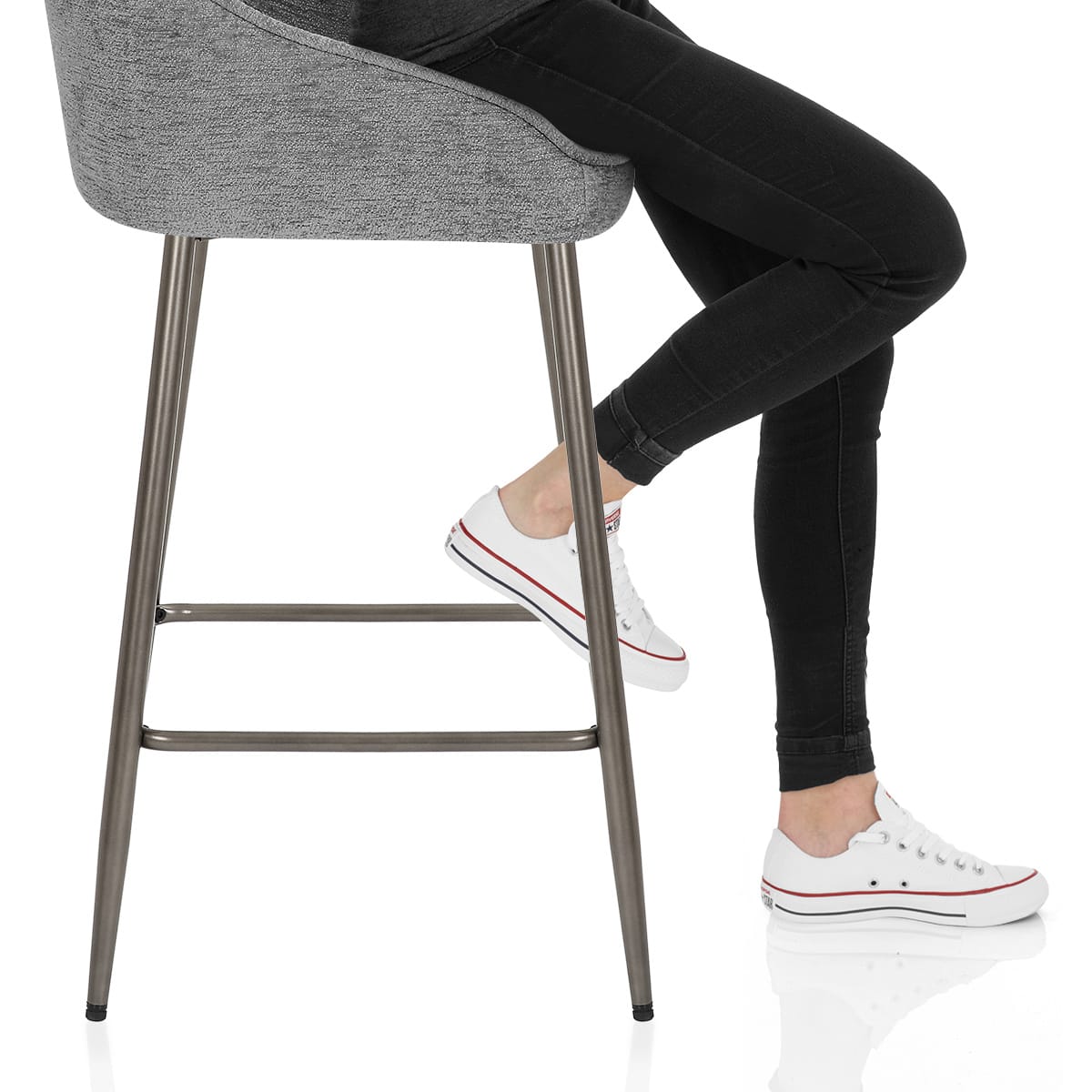 Cairns Bar Stool Grey Fabric Frame Image