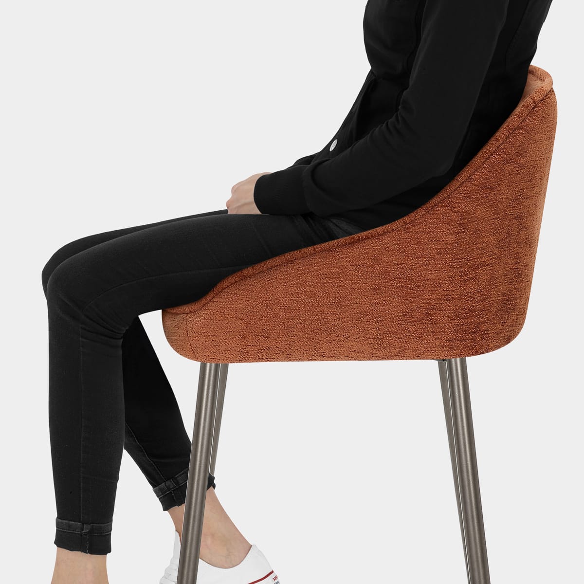 Cairns Bar Stool Orange Fabric Seat Image