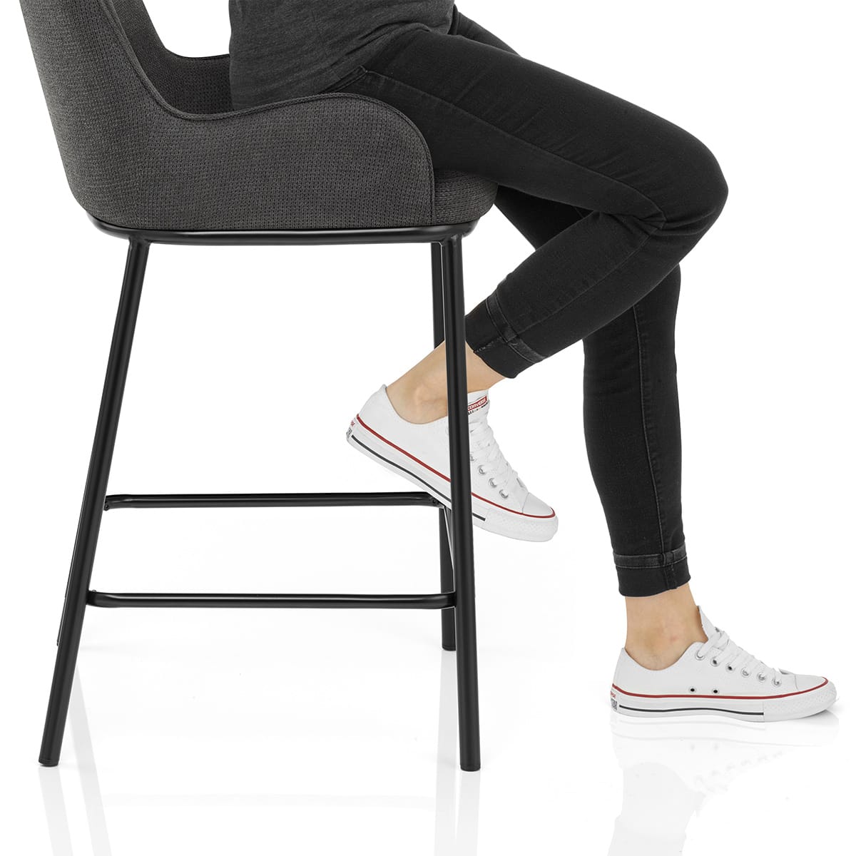 Cameo Bar Stool Charcoal Fabric Frame Image