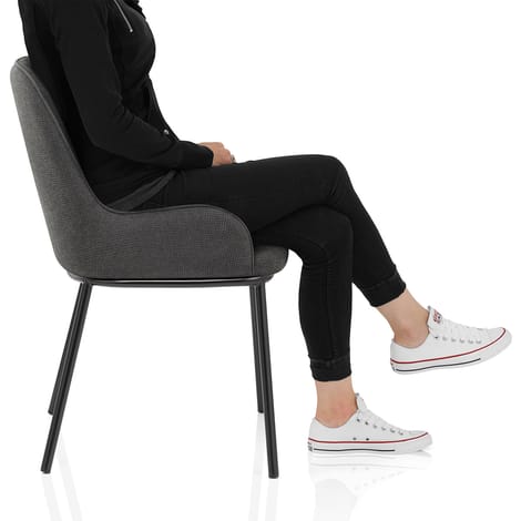 Cameo Dining Chair Charcoal Fabric Frame Image