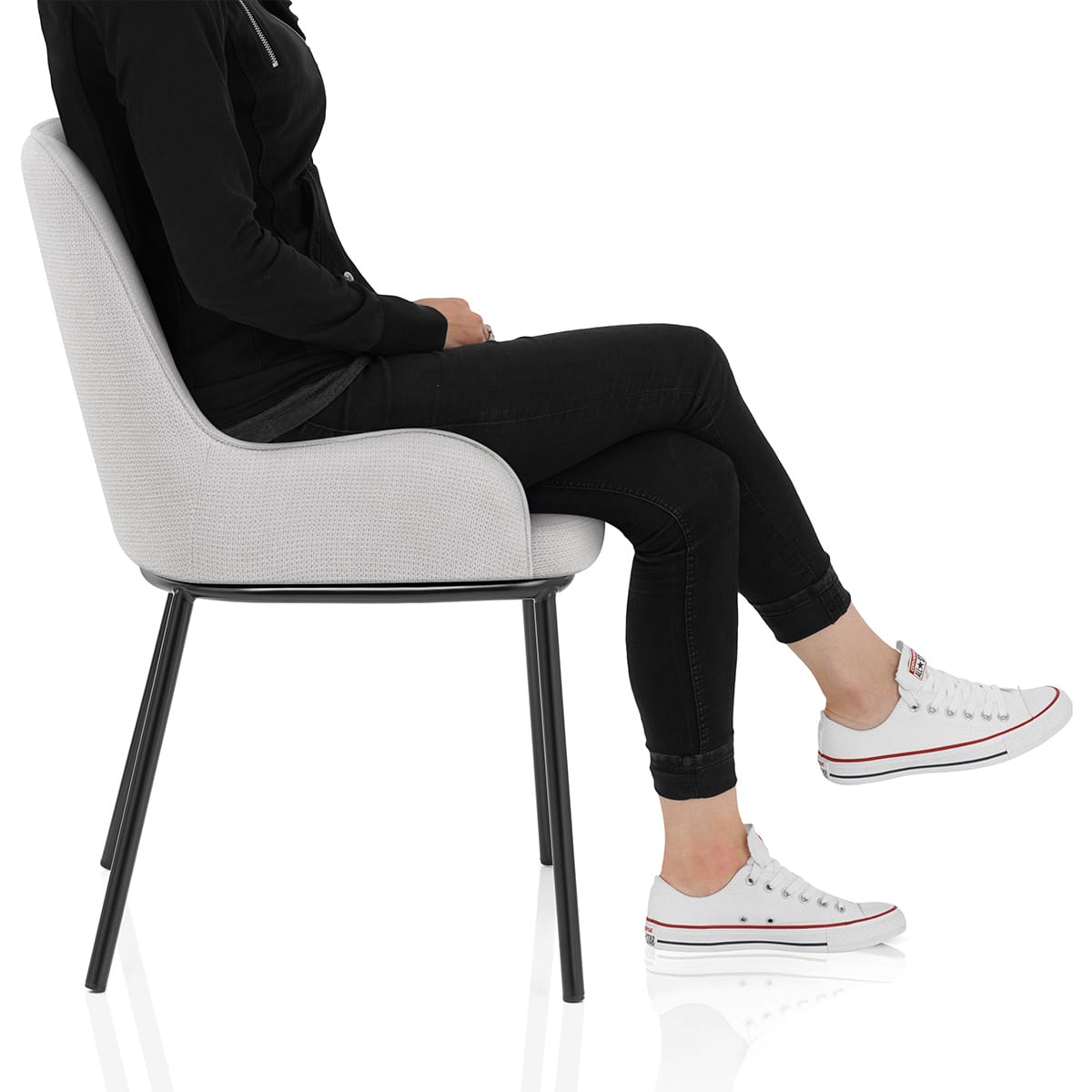 Cameo Dining Chair Light Grey Fabric Frame Image