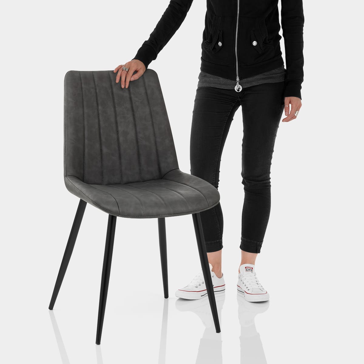 Camino Dining Chair Antique Charcoal Features Image