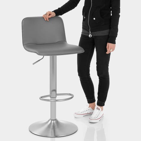 Cape Brushed Steel Stool Grey Features Image