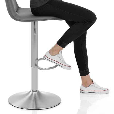 Cape Brushed Steel Stool Grey Frame Image