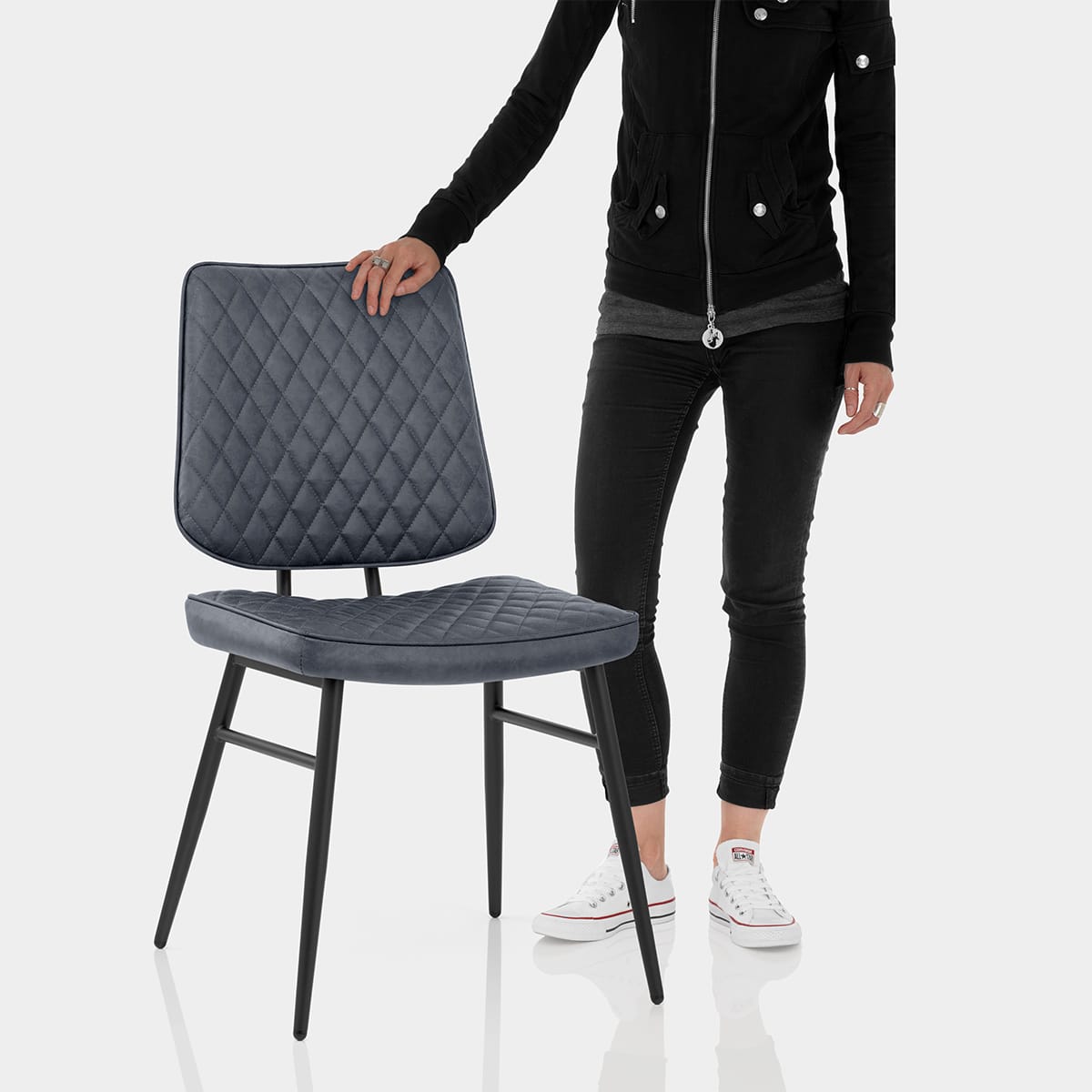 Caprice Dining Chair Antique Blue Features Image