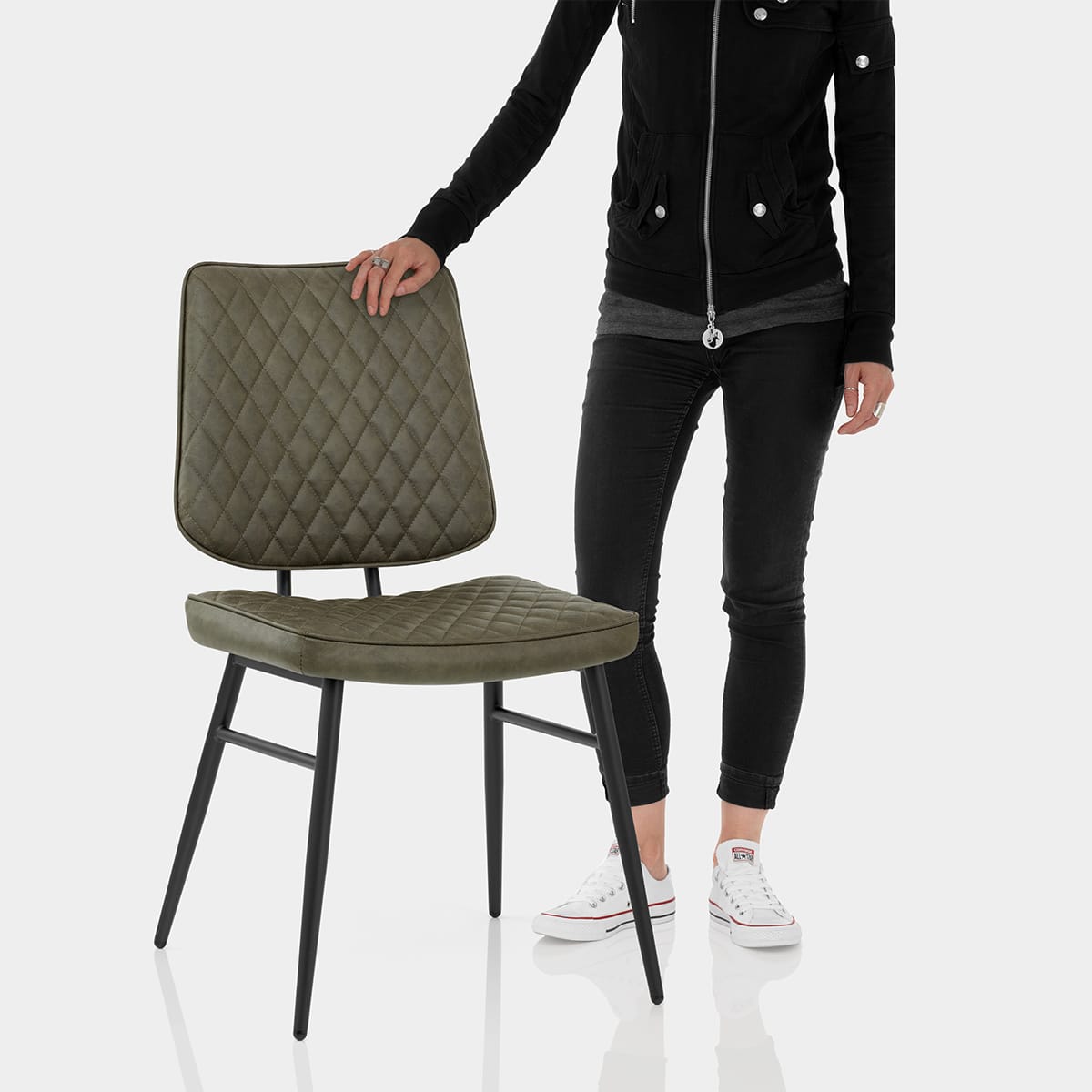 Caprice Dining Chair Antique Green Features Image