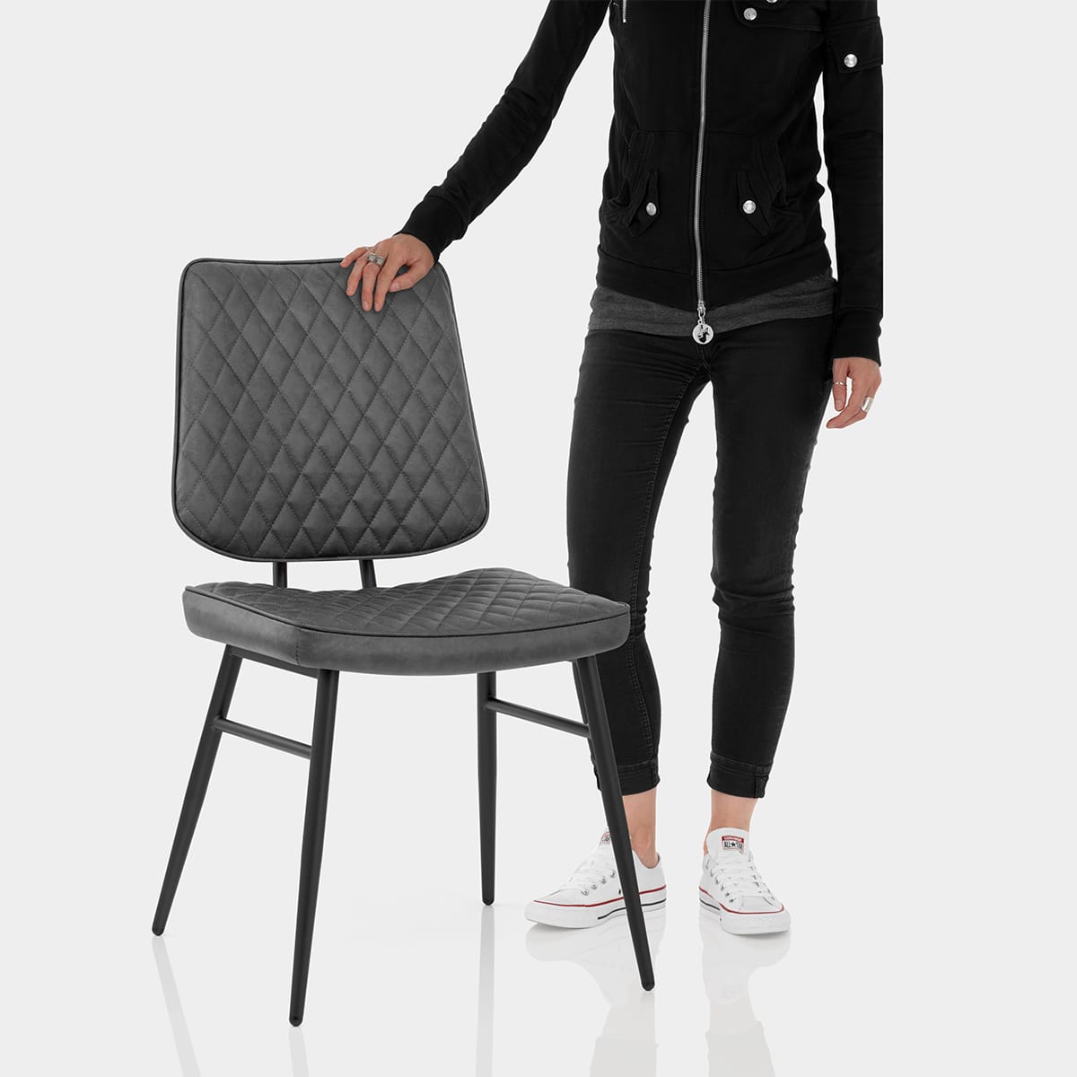 Caprice Dining Chair Antique Grey Features Image