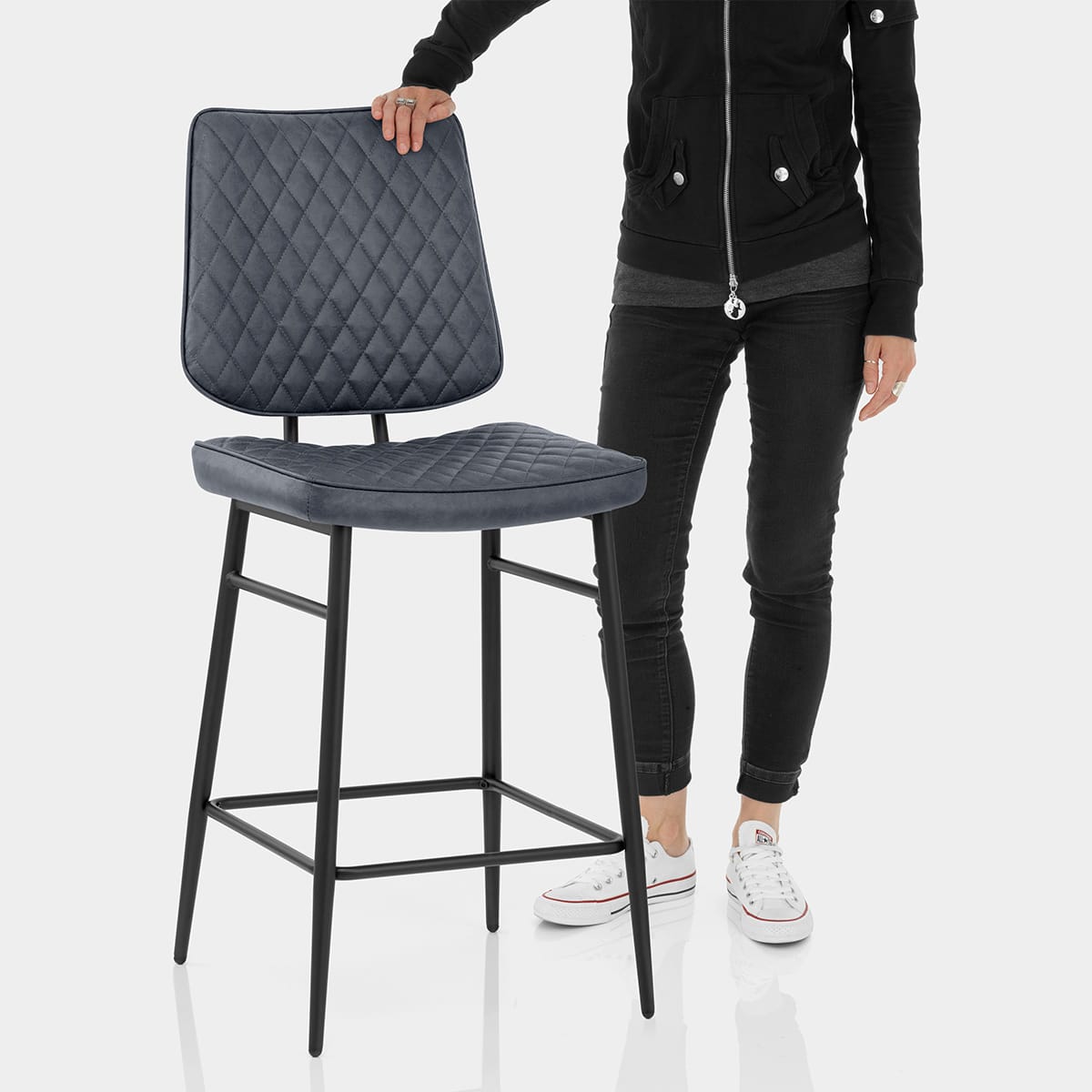 Caprice Bar Stool Antique Blue Features Image