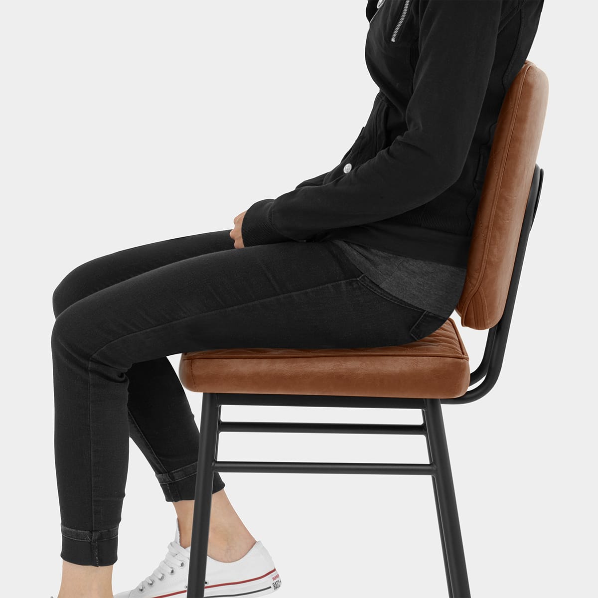 Caprice Bar Stool Antique Brown Seat Image