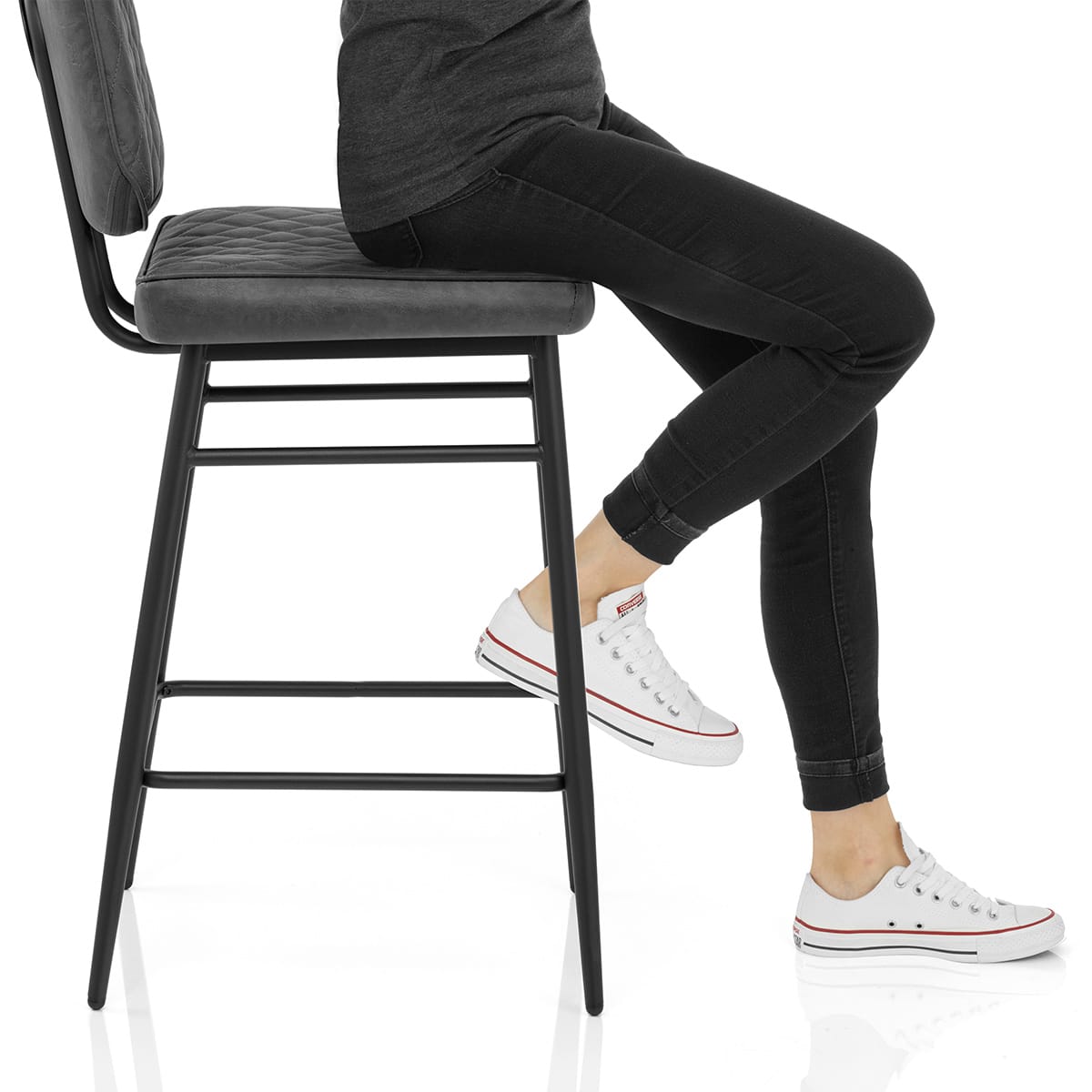 Caprice Bar Stool Antique Grey Frame Image