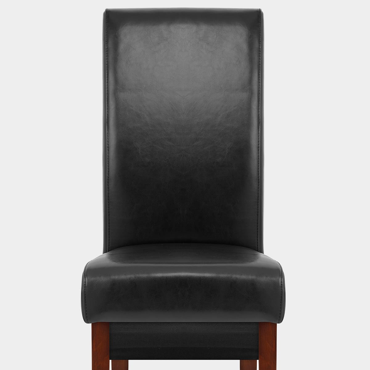 Carlo Walnut Chair Black Leather Seat Image