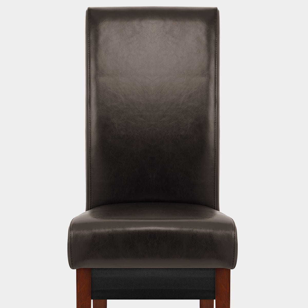 Carlo Walnut Chair Brown Leather Seat Image