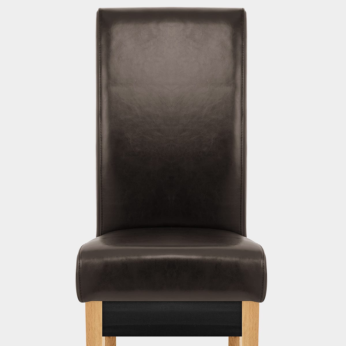 Carlo Oak Chair Brown Leather Seat Image