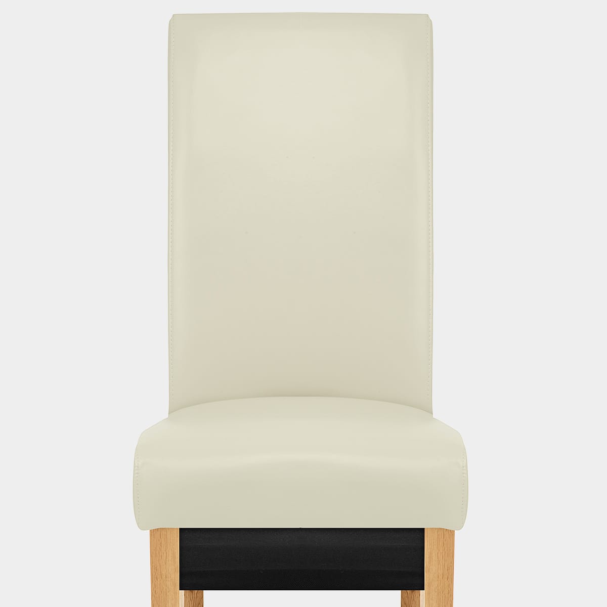 Carlo Oak Chair Cream Leather Seat Image