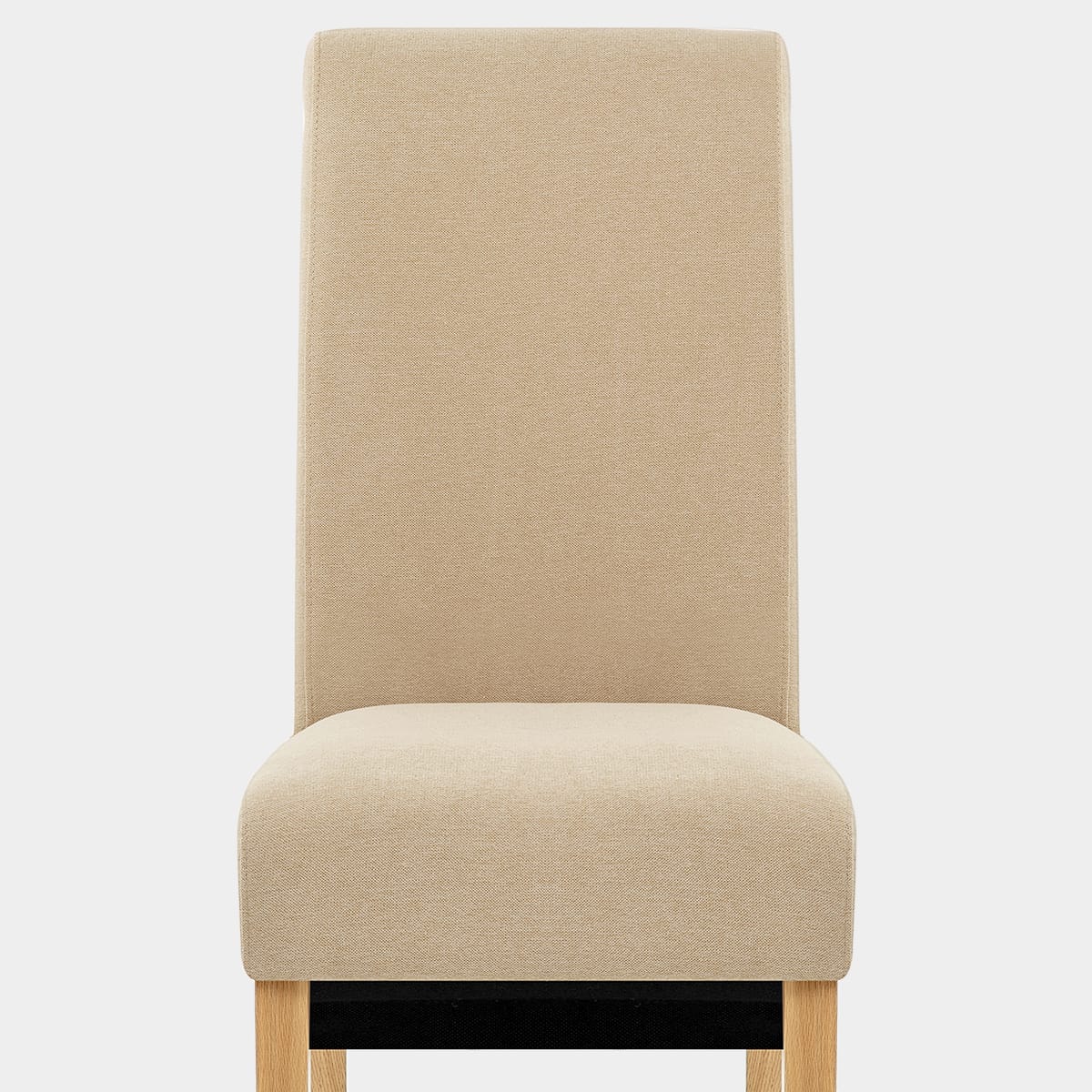 Carlo Oak Chair Beige Fabric Seat Image