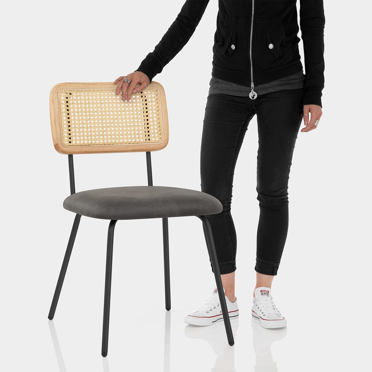 Cassis Dining Chair Charcoal Features Image