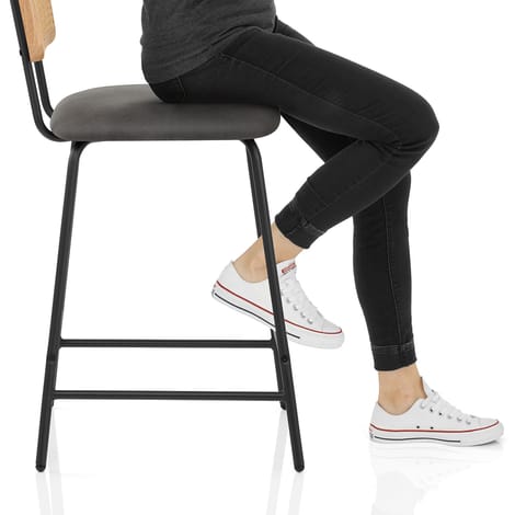 Cassis Bar Stool Charcoal Frame Image