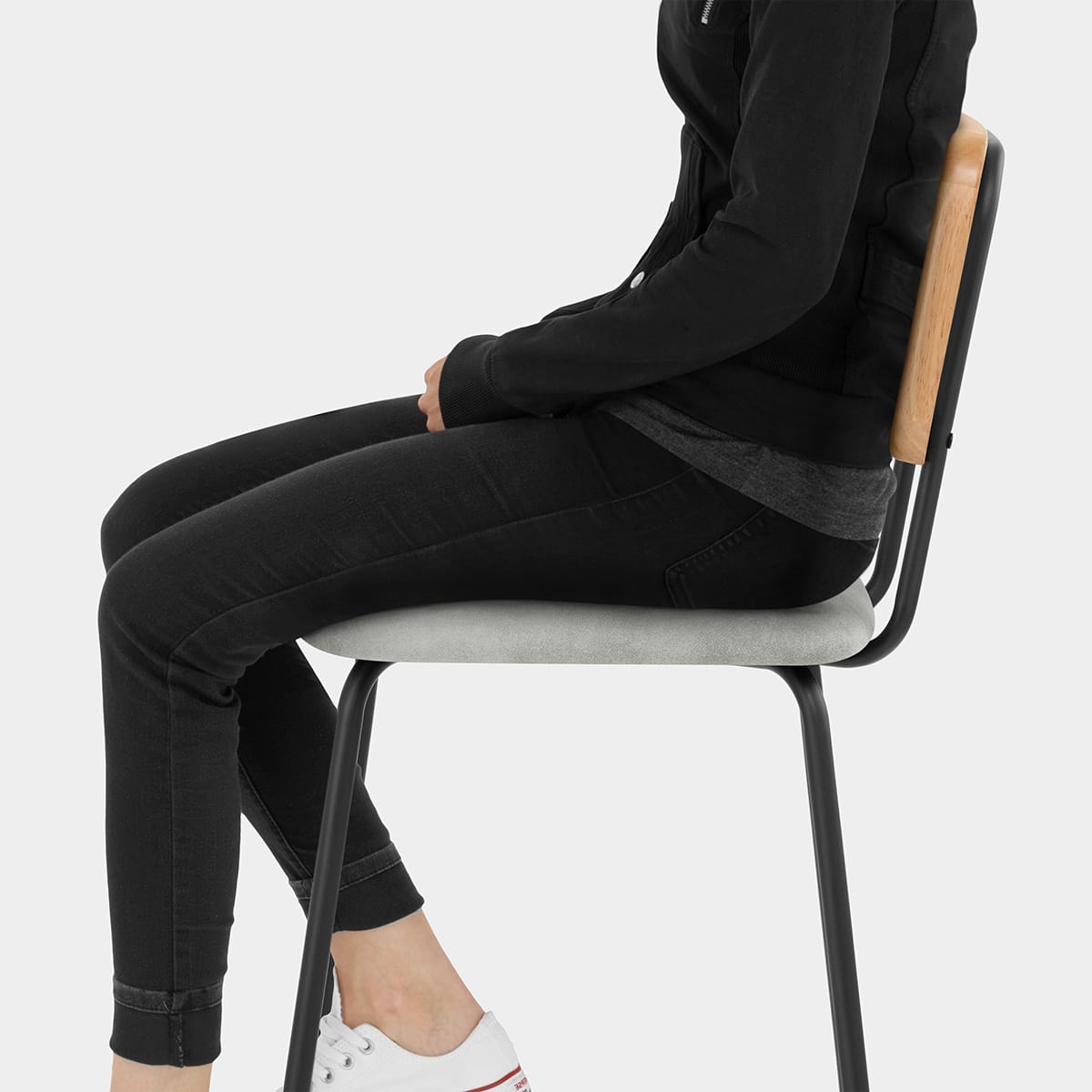 Cassis Bar Stool Grey Seat Image