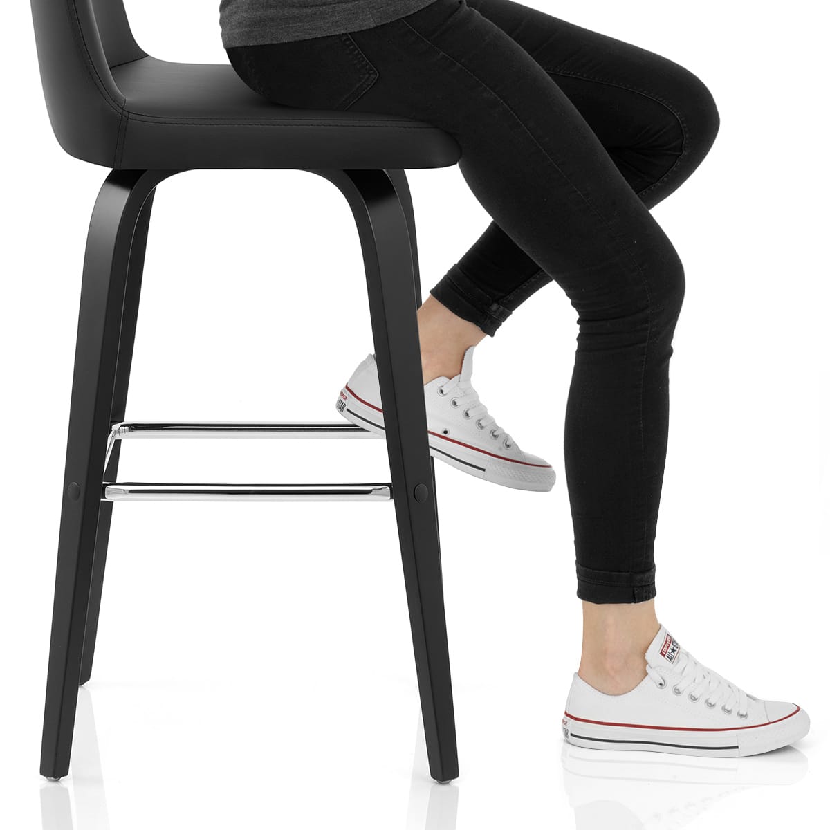 Charlotte Kitchen Stool Black Frame Image