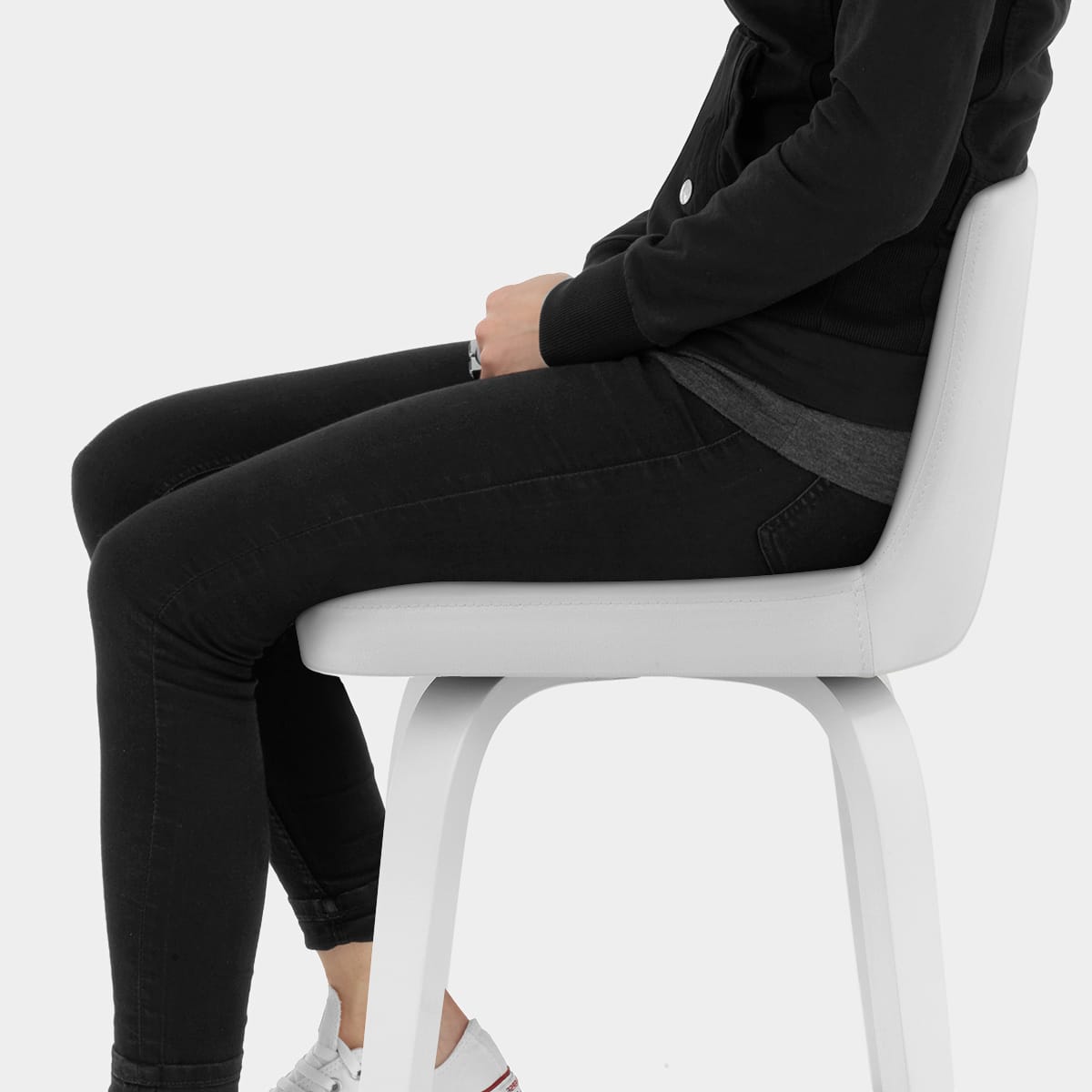 Charlotte Kitchen Stool White Seat Image