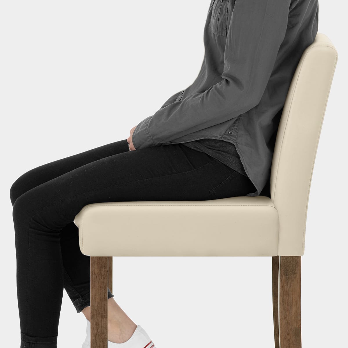 Chartwell Stool Cream Faux Leather Seat Image