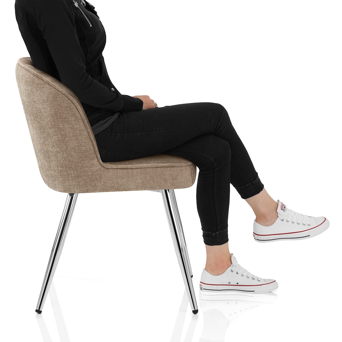 Chase Dining Chair Beige Fabric Frame Image