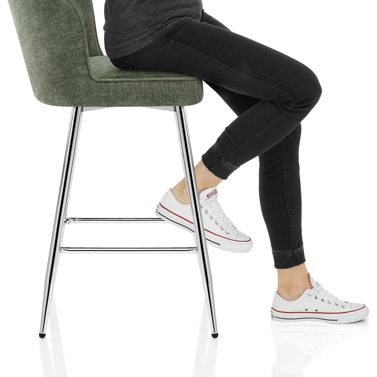 Chase Bar Stool Green Fabric Frame Image