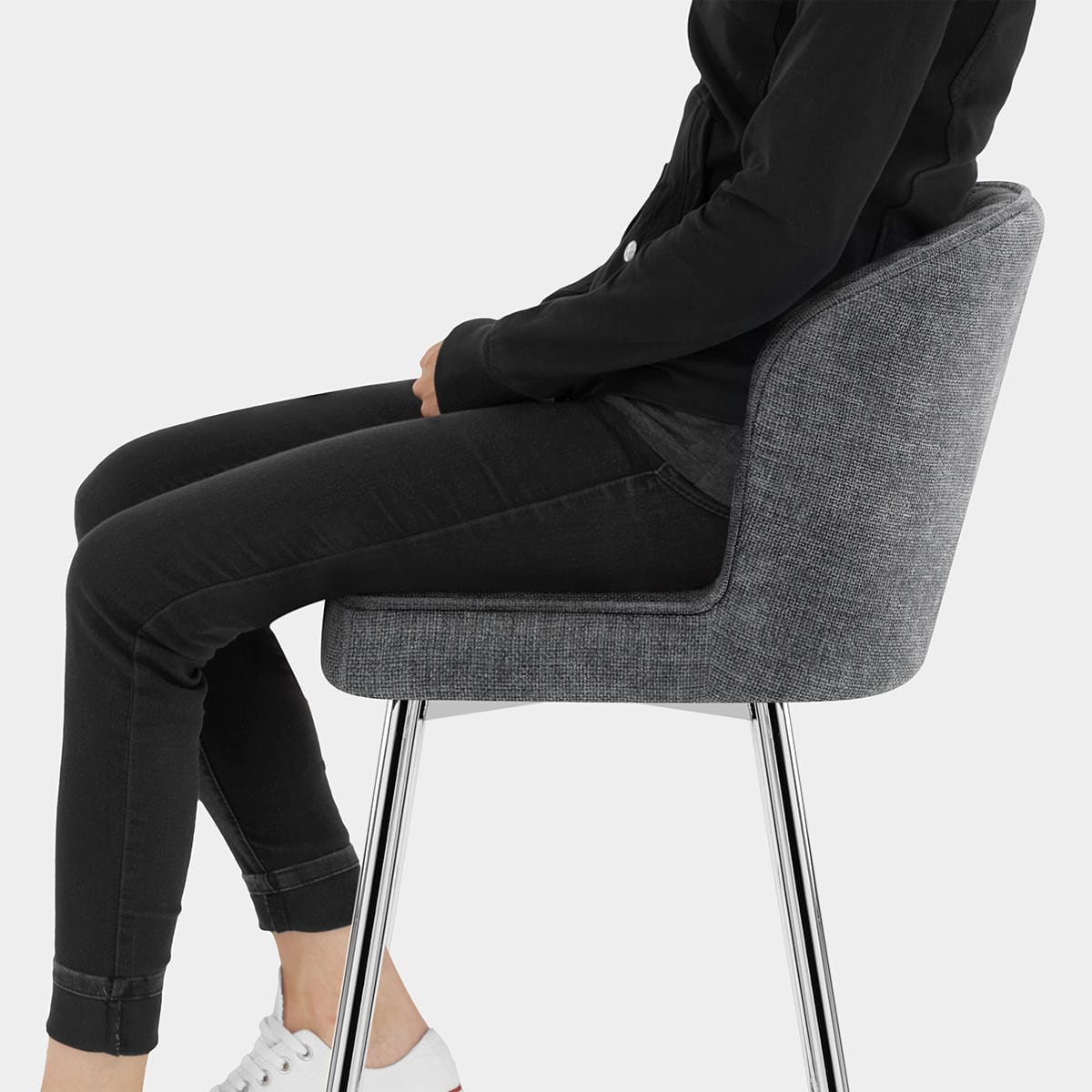 Chase Bar Stool Grey Fabric Seat Image