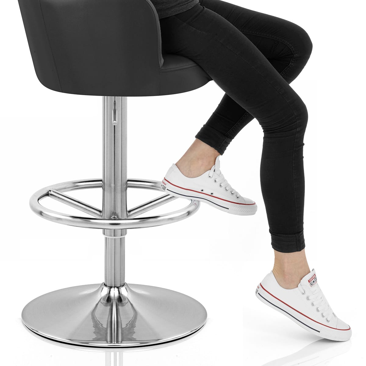 Chateau Brushed Bar Stool Black Frame Image