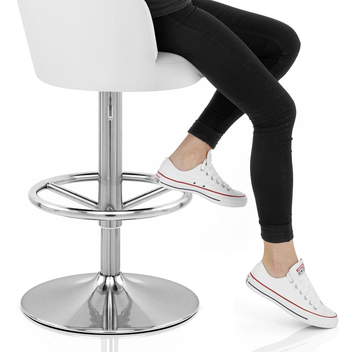 Chateau Brushed Bar Stool White Frame Image