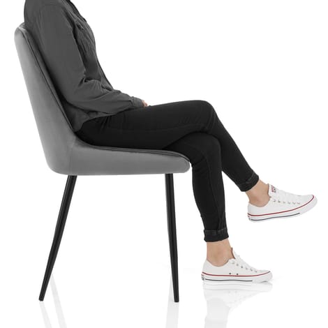 Chevy Dining Chair Grey Velvet Frame Image