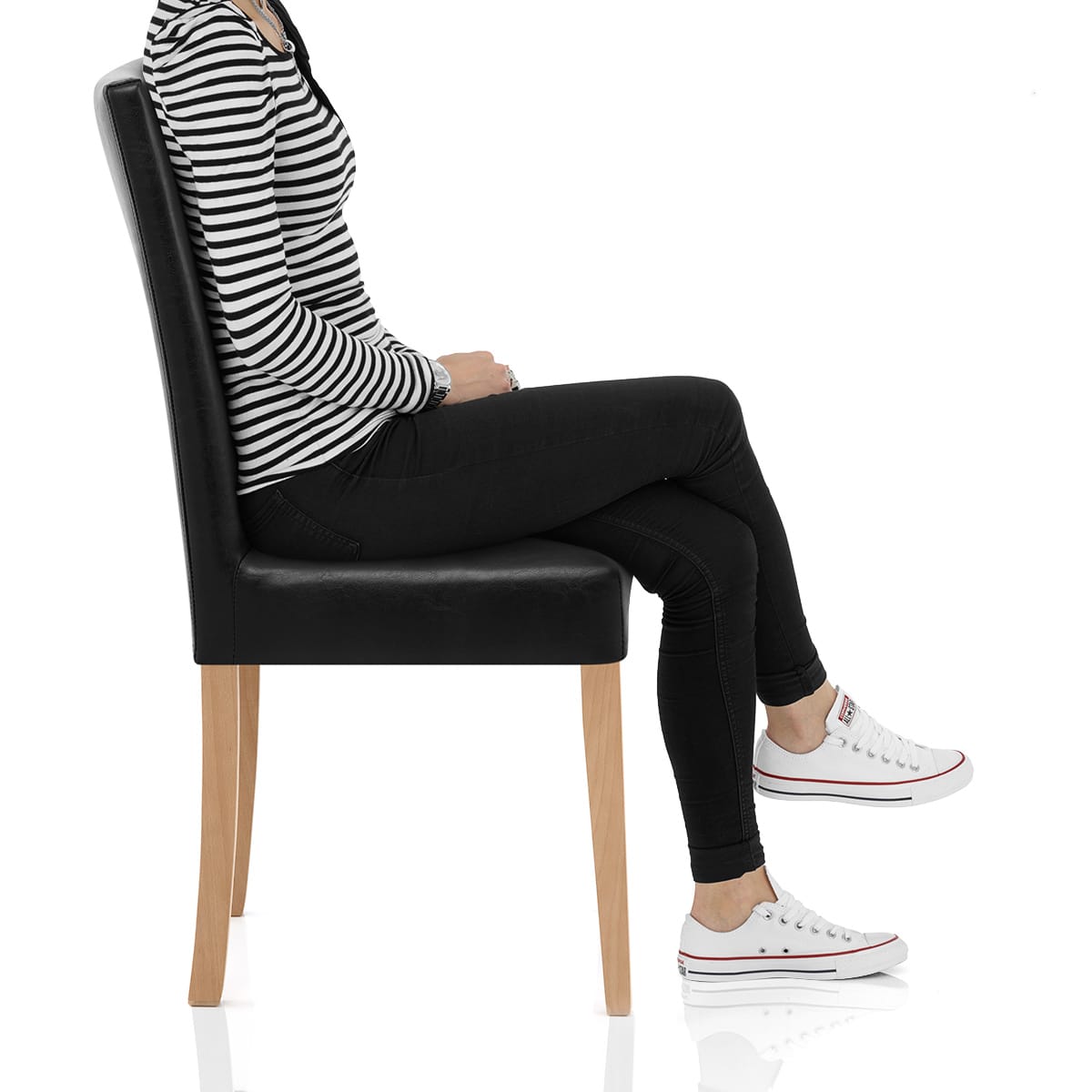 Chicago Oak Dining Chair in Black Frame Image