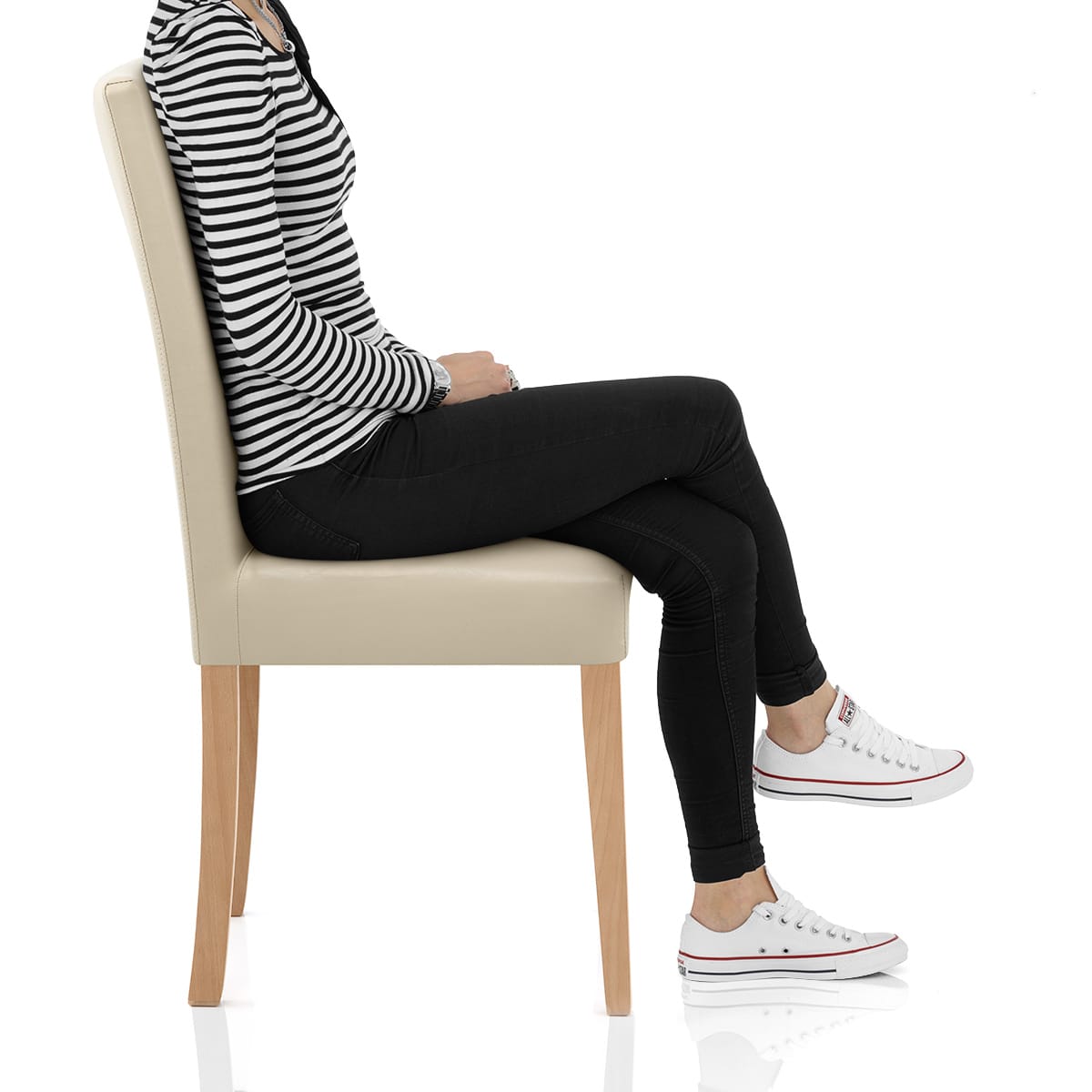 Chicago Oak Dining Chair in Cream Frame Image