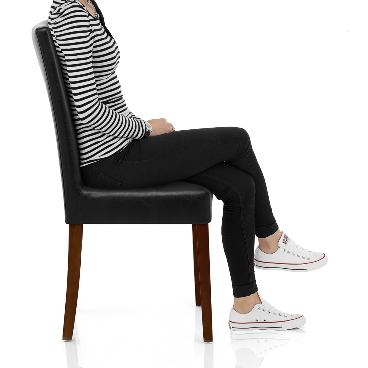 Chicago Walnut Dining Chair Black Frame Image