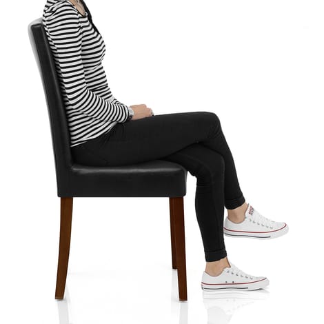 Chicago Walnut Dining Chair Black Frame Image