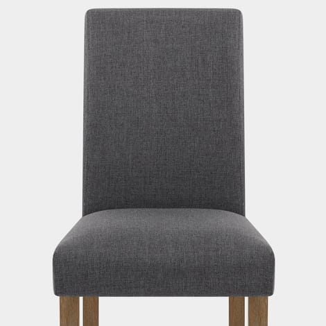Chicago Oak Chair Charcoal Fabric Seat Image
