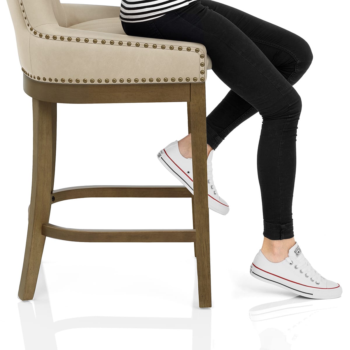 Chiltern Oak Bar Stool Beige Frame Image