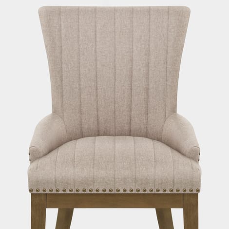 Chiltern Oak Dining Chair Tweed Fabric Seat Image